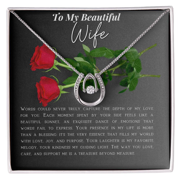 To My Beautiful Wife - Lucky In Love Necklace