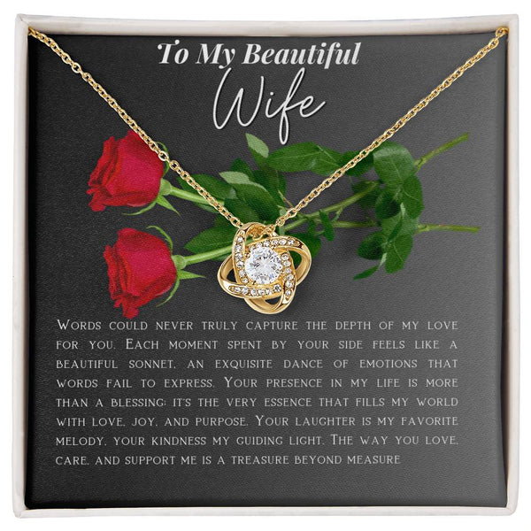 To My Beautiful Wife - Love Knot Necklace Necklace