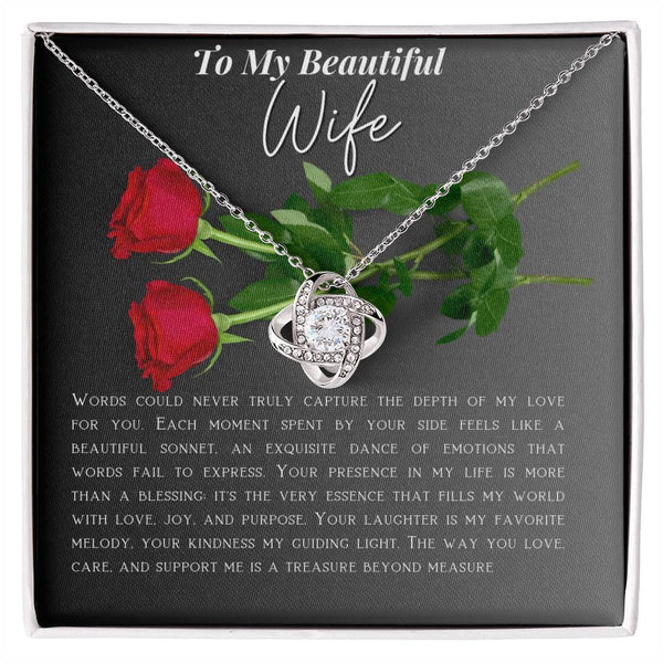 To My Beautiful Wife - Love Knot Necklace Necklace