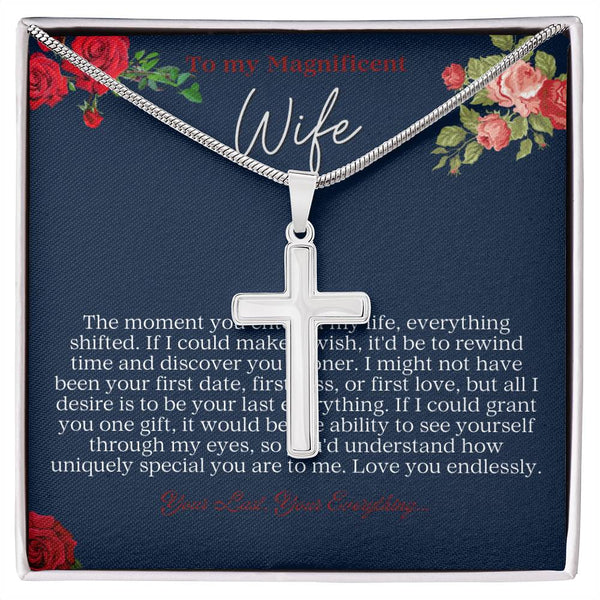 To My Magnificent Wife - Stainless Cross Necklace